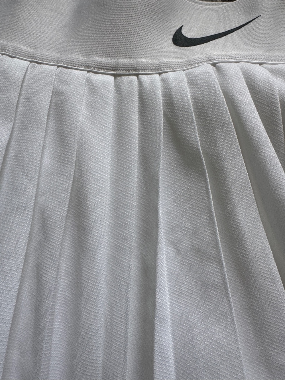 Nike White Pleated Skater Tennis Skirt with Swoosh Waistband- Small - Picture 4 of 4